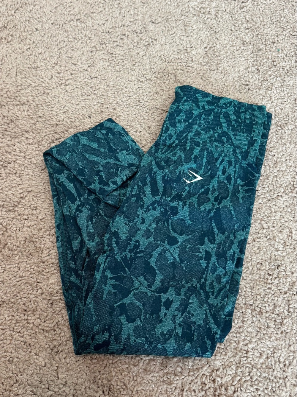 Gymshark teal camo seamless leggings